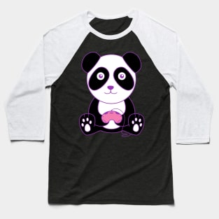 Gaming Panda With Controlle Baseball T-Shirt